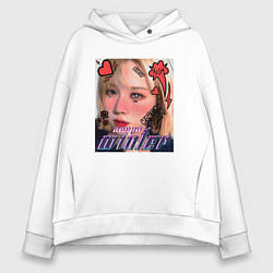 Толстовка оверсайз женская Winter арт - Aespa, цвет: белый