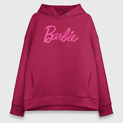 Толстовка оверсайз женская Блестящий логотип Барби, цвет: маджента