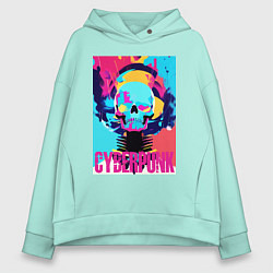 Женское худи оверсайз Cool skull - cyberpunk - pop art