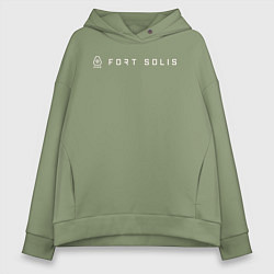 Толстовка оверсайз женская Fort Solis logo, цвет: авокадо