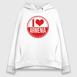 Толстовка оверсайз женская Love Armenia, цвет: белый