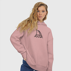 Толстовка оверсайз женская Логотип Midjourney, цвет: пыльно-розовый — фото 2
