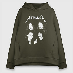 Толстовка оверсайз женская Metallica band, цвет: хаки