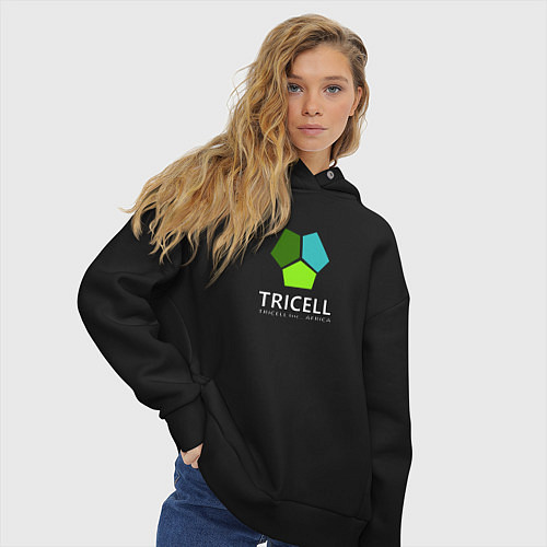 Женское худи оверсайз Tricell Inc / Черный – фото 3
