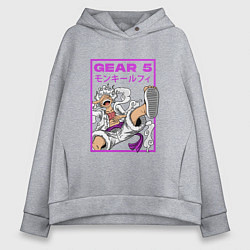 Толстовка оверсайз женская One piece - gear 5 белый, цвет: меланж