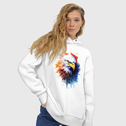 Толстовка оверсайз женская Граффити с орлом, цвет: белый — фото 2