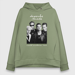 Толстовка оверсайз женская Depeche Mode World Violation Tour Band, цвет: авокадо