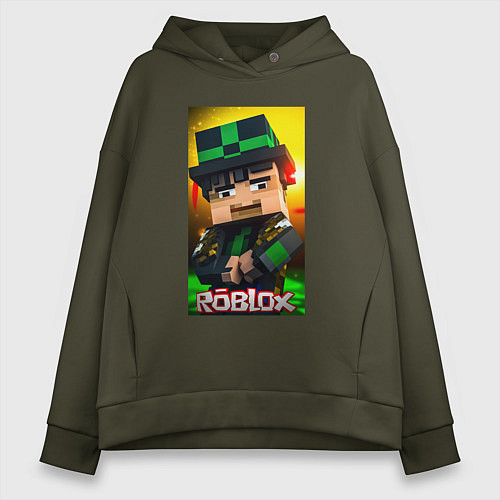 Женское худи оверсайз Roblox green man / Хаки – фото 1