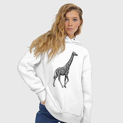 Толстовка оверсайз женская Жираф гуляет, цвет: белый — фото 2