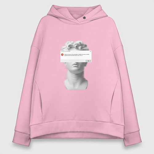 Женское худи оверсайз Антиной error / Светло-розовый – фото 1