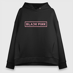 Толстовка оверсайз женская Black pink - logotype - South Korea, цвет: черный