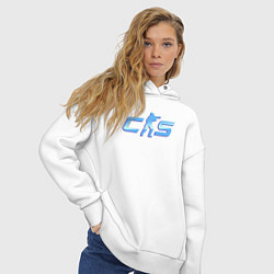 Толстовка оверсайз женская CS2 blue logo, цвет: белый — фото 2