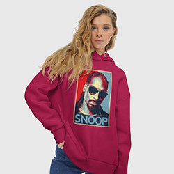 Толстовка оверсайз женская Snoop, цвет: маджента — фото 2