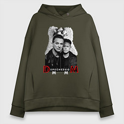 Толстовка оверсайз женская Depeche Mode - Dave Gahan and Martin Gore, цвет: хаки