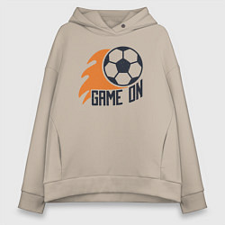 Толстовка оверсайз женская Game on football, цвет: миндальный