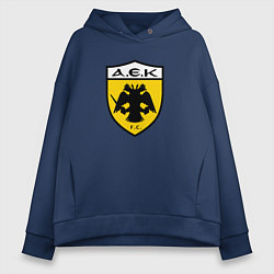Толстовка оверсайз женская Футбольный клуб AEK, цвет: тёмно-синий