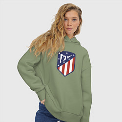 Толстовка оверсайз женская Atletico Madrid FC, цвет: авокадо — фото 2