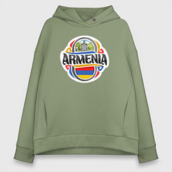 Толстовка оверсайз женская Adventure Armenia, цвет: авокадо