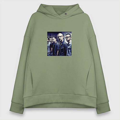 Женское худи оверсайз Linkin Park - музыкальная группа / Авокадо – фото 1