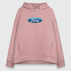Толстовка оверсайз женская Ford usa auto brend, цвет: пыльно-розовый