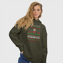 Толстовка оверсайз женская Ugly lawn mowing sweater, цвет: хаки — фото 2