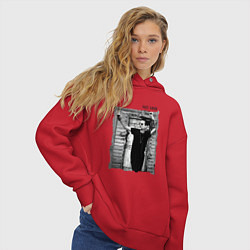 Толстовка оверсайз женская Depeche Mode - Dave Gahan by Anton Corbijn, цвет: красный — фото 2