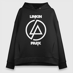 Толстовка оверсайз женская Linkin Park logo, цвет: черный