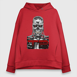 Толстовка оверсайз женская Terminator 2 T800, цвет: красный