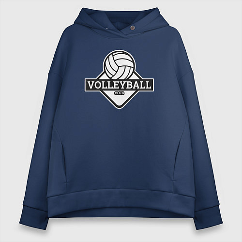 Женское худи оверсайз Volleyball club / Тёмно-синий – фото 1