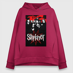 Толстовка оверсайз женская Slipknot - all, цвет: маджента