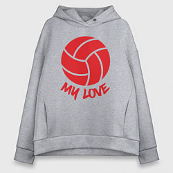 Женское худи оверсайз Volleyball my love