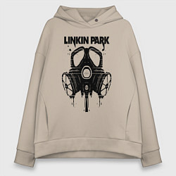 Толстовка оверсайз женская Linkin Park - gas mask, цвет: миндальный