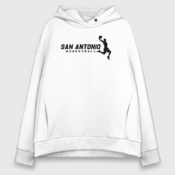 Толстовка оверсайз женская Basketball San Antonio, цвет: белый