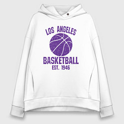 Толстовка оверсайз женская Basketball Los Angeles, цвет: белый