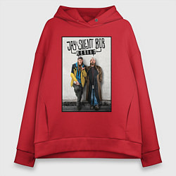 Толстовка оверсайз женская Jay and Silent Bob reboot, цвет: красный