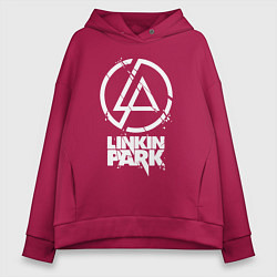 Толстовка оверсайз женская Linkin Park - white, цвет: маджента