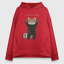 Толстовка оверсайз женская Im big and scary красная панда, цвет: красный