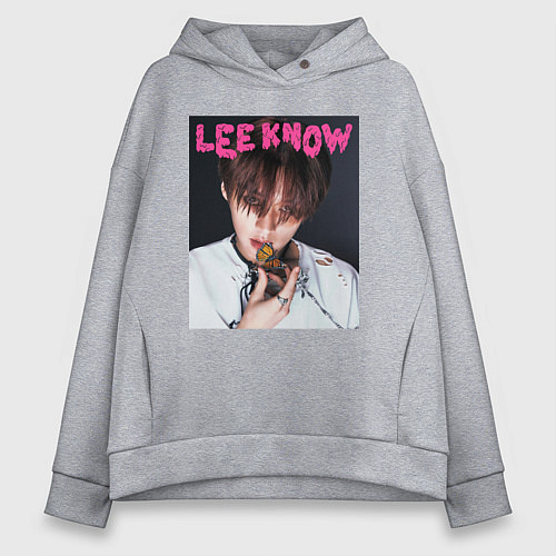 Женское худи оверсайз Lee Know Rock Star Stray Kids / Меланж – фото 1