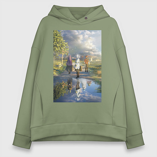 Женское худи оверсайз Фрирен провожающая в путь / Авокадо – фото 1