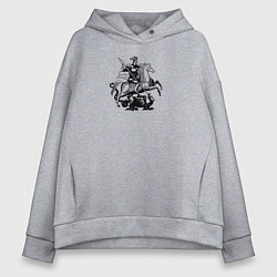 Толстовка оверсайз женская Георгий Победоносец Герб Москвы, цвет: меланж