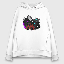 Толстовка оверсайз женская Камерамен ТВ мен м Спикермен, цвет: белый