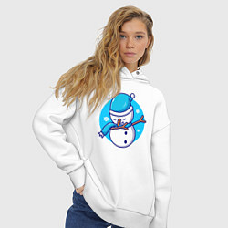 Толстовка оверсайз женская Dab snowman, цвет: белый — фото 2