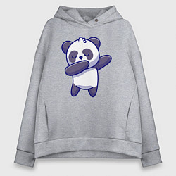 Толстовка оверсайз женская Dabbing panda, цвет: меланж