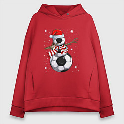 Толстовка оверсайз женская Soccer snowman, цвет: красный