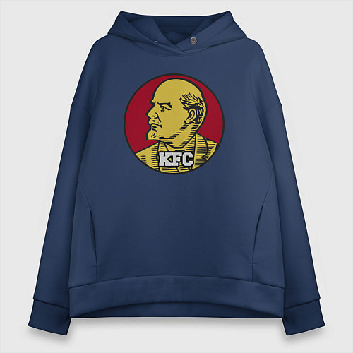 Женское худи оверсайз Lenin KFC / Тёмно-синий – фото 1