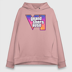 Толстовка оверсайз женская GTA 6 logo, цвет: пыльно-розовый