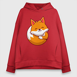 Толстовка оверсайз женская Orange fox, цвет: красный