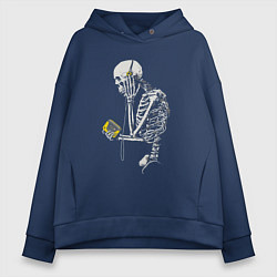 Толстовка оверсайз женская Skeletor music, цвет: тёмно-синий
