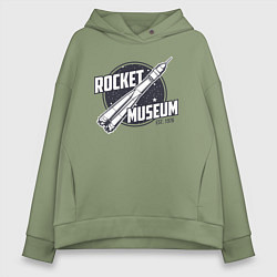 Толстовка оверсайз женская Музей ракет, цвет: авокадо