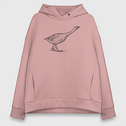 Толстовка оверсайз женская Гусь атакует, цвет: пыльно-розовый